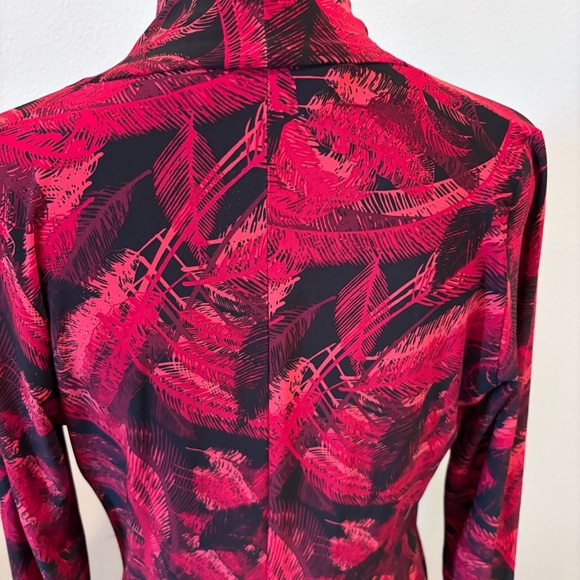 Norma Kamali Faux Wrap Jersey Dress, Feather Print, Medium, Office Cocktail - Picture 7 of 16